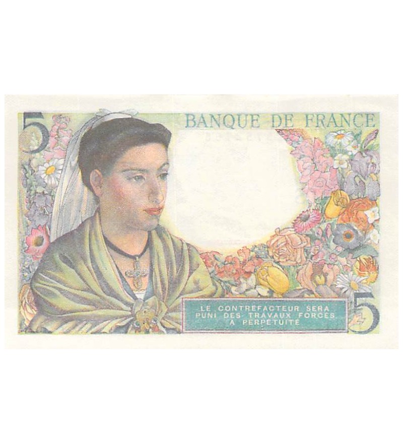 FRANCE - 5 FRANCS BERGER 05/08/1943 - SÉRIE H.51 - SPL