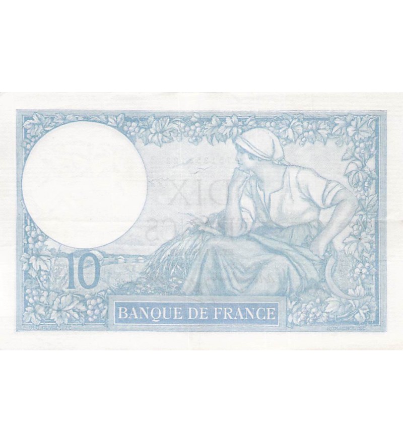 FRANCE - 10 FRANCS MINERVE 06/07/1939 - SUP