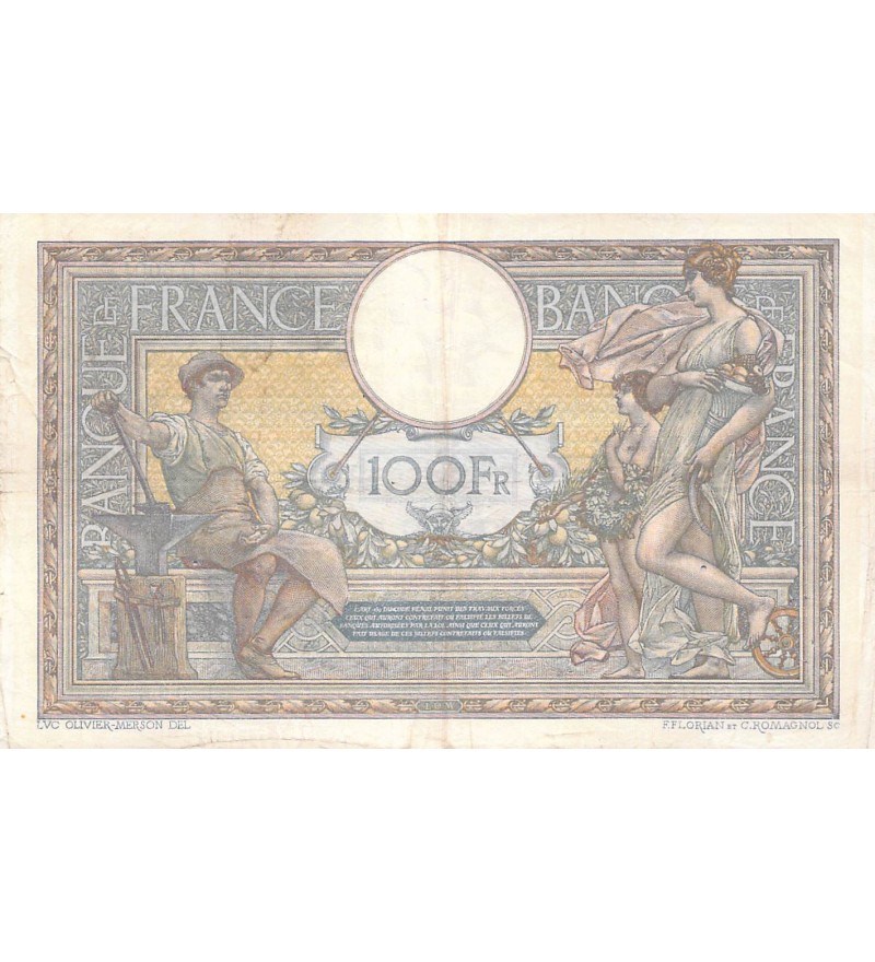 FRANCE, LUC-OLIVIER MERSON - 100 FRANCS 18/06/1919 - TTB