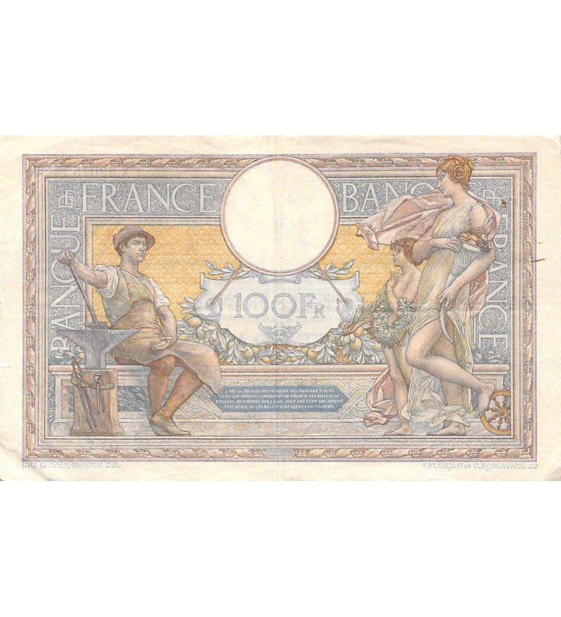 FRANCE, LUC-OLIVIER MERSON - 100 FRANCS 16/07/1928 - TB+