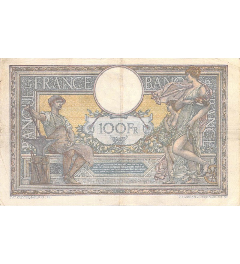 FRANCE, LUC-OLIVIER MERSON - 100 FRANCS 17/07/1919 - TTB