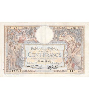 FRANCE, LUC-OLIVIER MERSON - 100 FRANCS 09/06/1938 - TTB