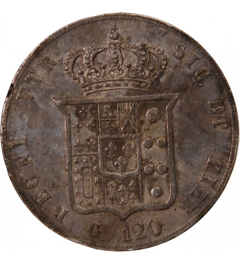 ROYAUME DES DEUX-SICILES, FERDINAND II - 120 GRANA ARGENT 1857