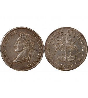 BOLIVIE - 8 SOLES ARGENT 1852 FM 2