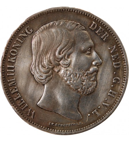 PAYS-BAS, WILLEM III - 2 1/2 GULDEN ARGENT 1857