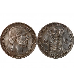 PAYS-BAS, WILLEM III - 2 1/2 GULDEN ARGENT 1857 2