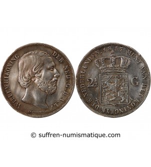 PAYS-BAS, WILLEM III - 2 1/2 GULDEN ARGENT 1857