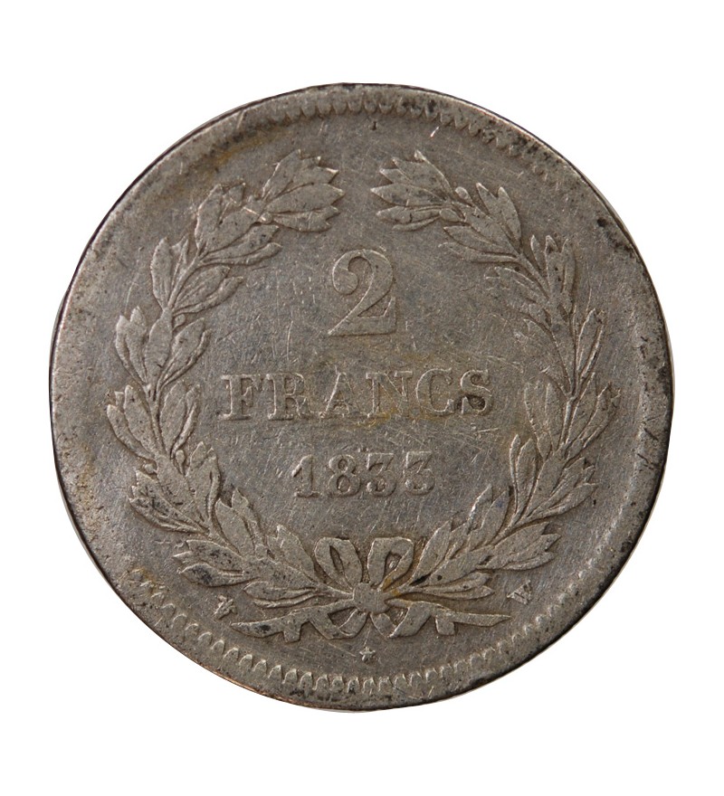 LOUIS PHILIPPE﻿ - 2 FRANCS ARGENT 1833 W LILLE