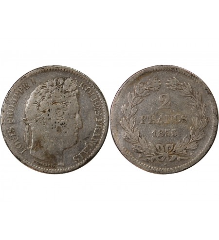 LOUIS PHILIPPE﻿ - 2 FRANCS ARGENT 1833 W LILLE