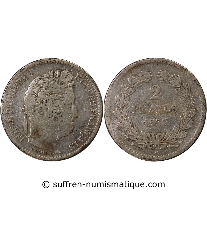 LOUIS PHILIPPE﻿ - 2 FRANCS ARGENT 1833 W LILLE