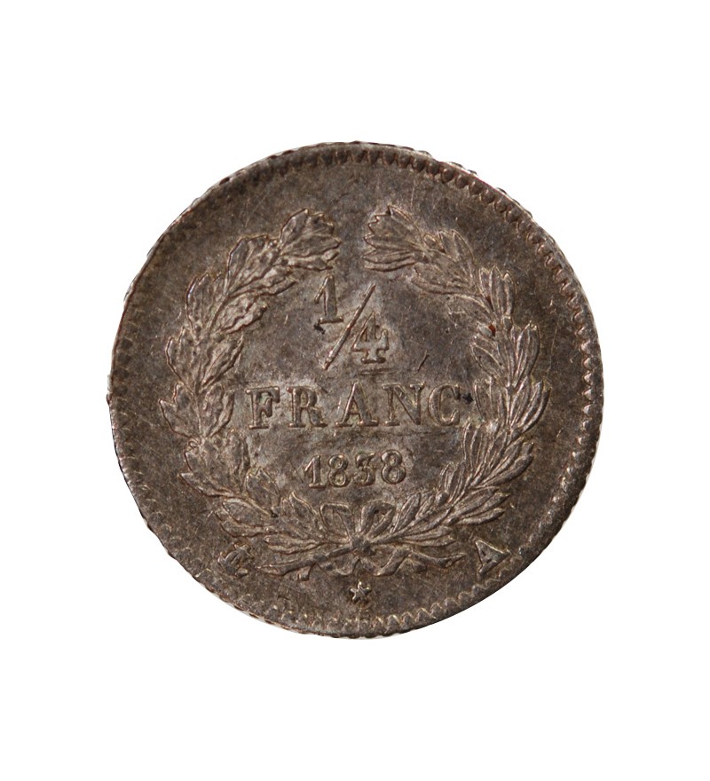 LOUIS PHILIPPE﻿ - 1/4 FRANC ARGENT 1838 A PARIS