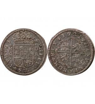 ESPAGNE, PHILIPPE V - 2 REALES ARGENT 1721 MADRID 2