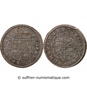 ESPAGNE, PHILIPPE V - 2 REALES ARGENT 1721 MADRID