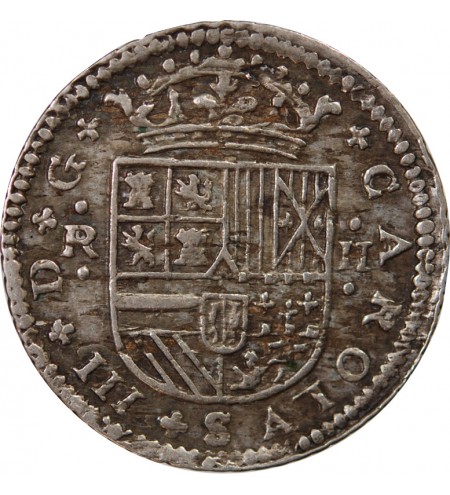 PRINCIPAUTE DE CATALOGNE, CHARLES III - 2 REALES ARGENT 1709 BARCELONE