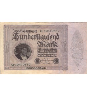 ALLEMAGNE, MARCHAND GISZE - 100000 MARK 01/02/1923 2