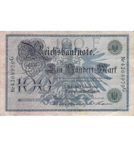 ALLEMAGNE - 100 MARK 07/02/1908
