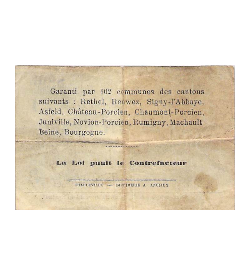 REGION DE RETHEL - BON DE 1 FRANC 12/07/1916