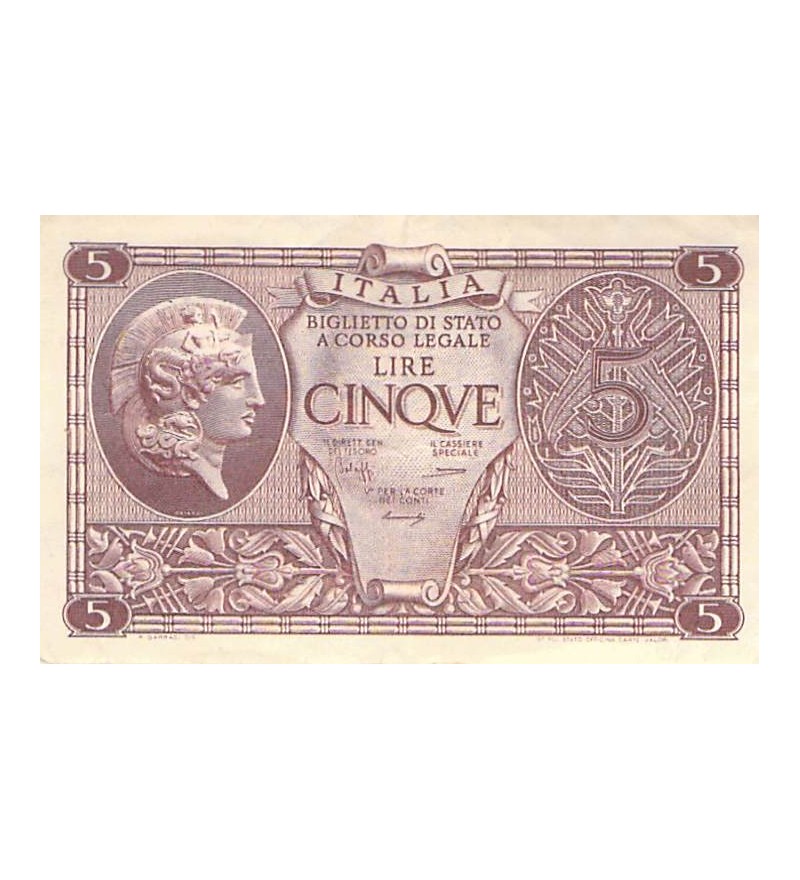 ITALIE - 5 LIRE 23/11/1944