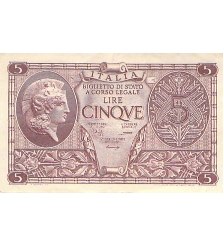 ITALIE - 5 LIRE 23/11/1944