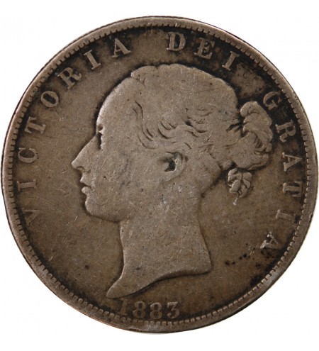 GRANDE-BRETAGNE, VICTORIA - 1/2 CROWN ARGENT 1883