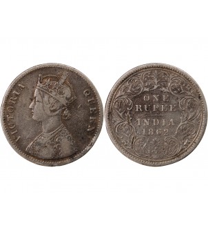 INDE, VICTORIA - RUPEE ARGENT 1862 2