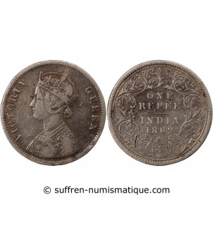 INDE, VICTORIA - RUPEE ARGENT 1862