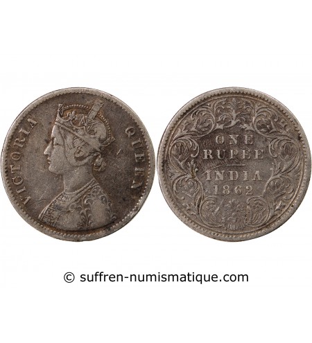 INDE, VICTORIA - RUPEE ARGENT 1862