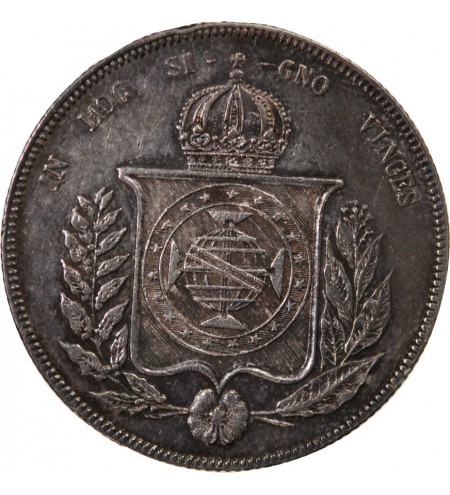 BRESIL, PIERRE II - 1000 REIS ARGENT 1860