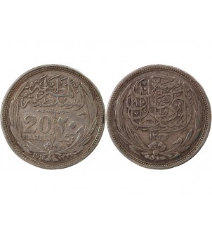 EGYPTE, HUSSEIN KAMIL - 20 PIASTRES ARGENT 1916 2