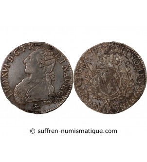 LOUIS XVI - ECU ARGENT AUX BRANCHES D'OLIVIER 1785 R ORLEANS