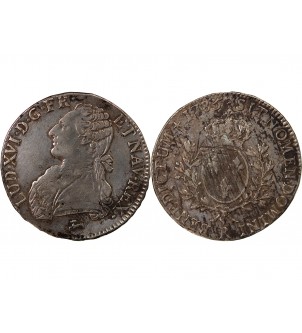 LOUIS XVI - ECU ARGENT AUX BRANCHES D'OLIVIER 1785 R ORLEANS 2