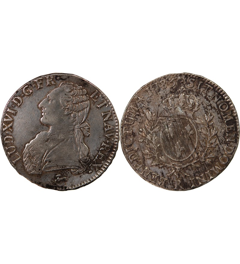 LOUIS XVI - ECU ARGENT AUX BRANCHES D'OLIVIER 1785 R ORLEANS