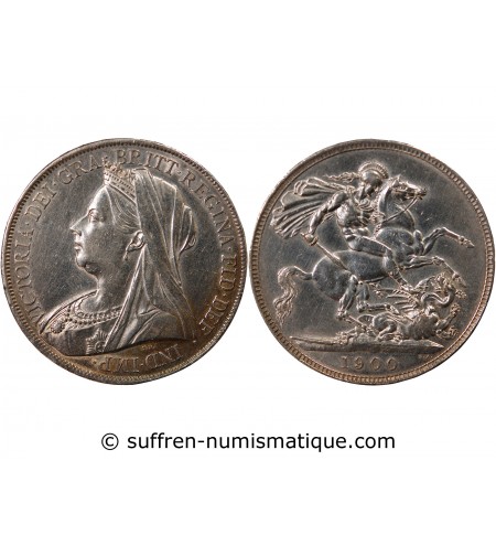 GRANDE-BRETAGNE, VICTORIA - CROWN ARGENT 1900 (LXIII)