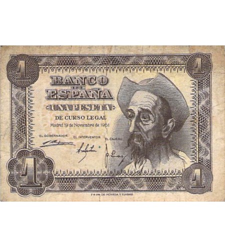 ESPAGNE, DON QUICHOTTE - 1 PESETA 19/11/1951