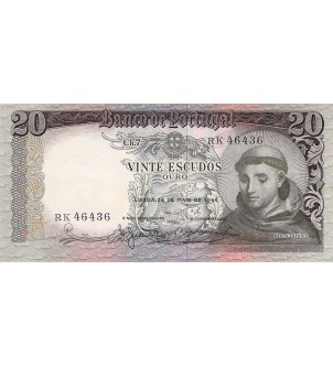 PORTUGAL, SANTO ANTONIO - 20 ESCUDOS 26/05/1964 - SPL