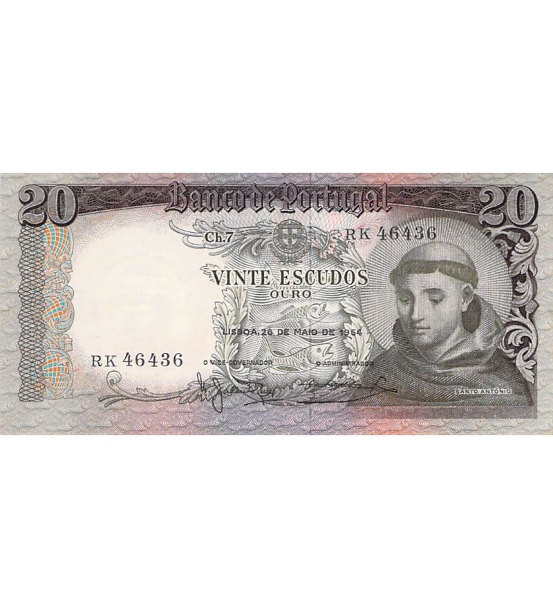 PORTUGAL, SANTO ANTONIO - 20 ESCUDOS 26/05/1964 - SPL
