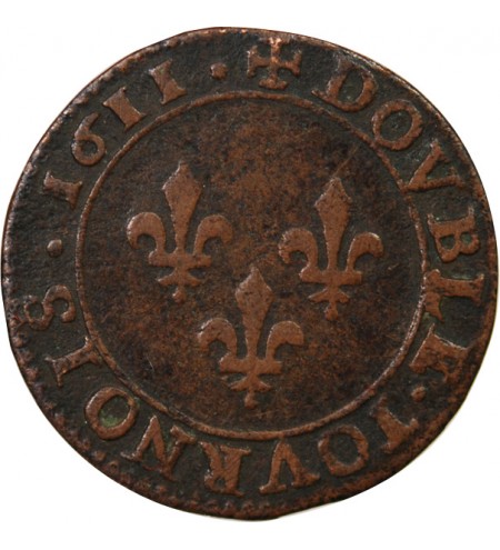 LOUIS XIII - DOUBLE TOURNOIS 1611 A PARIS