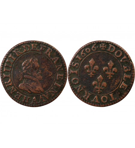 HENRI IV - DOUBLE TOURNOIS 1606 A PARIS
