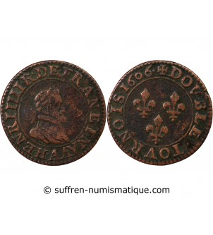 HENRI IV - DOUBLE TOURNOIS 1606 A PARIS
