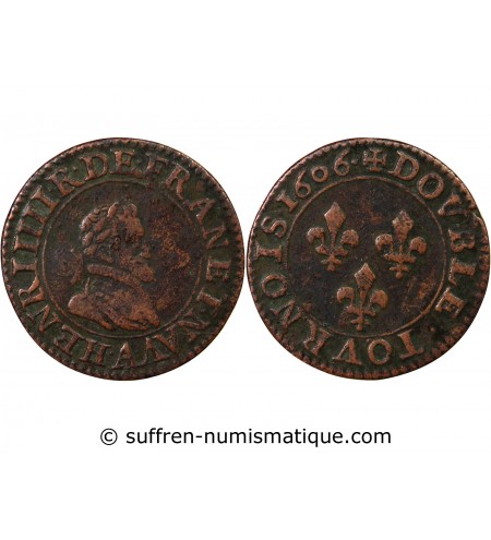 HENRI IV - DOUBLE TOURNOIS 1606 A PARIS
