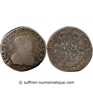 CHARLES IX, AU NOM D'HENRI II - TESTON ARGENT 1561 GRENOBLE