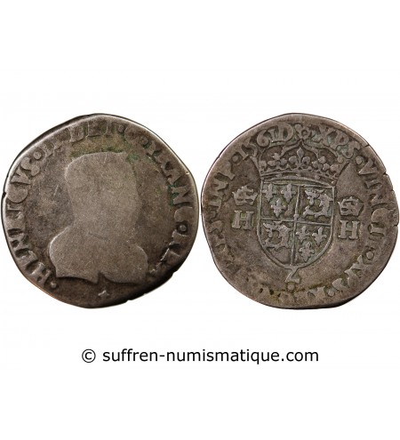 CHARLES IX, AU NOM D'HENRI II - TESTON ARGENT 1561 GRENOBLE