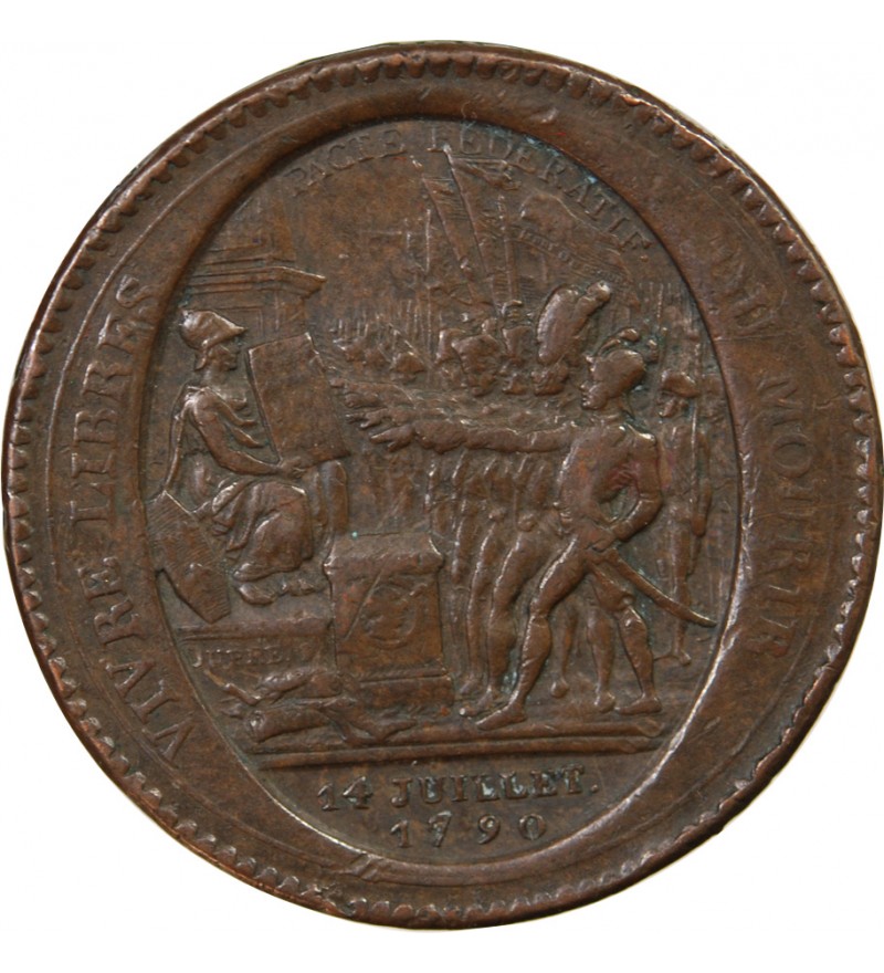 MONNAIE DE CONFIANCE - MONNERON 5 SOLS AU SERMENT 1792 L'AN IV