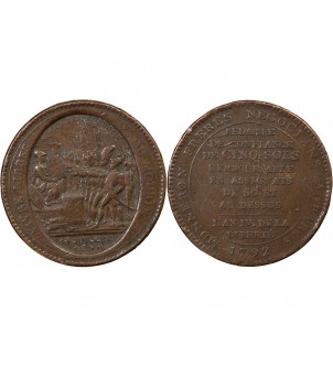 MONNAIE DE CONFIANCE - MONNERON 5 SOLS AU SERMENT 1792 L'AN IV 2