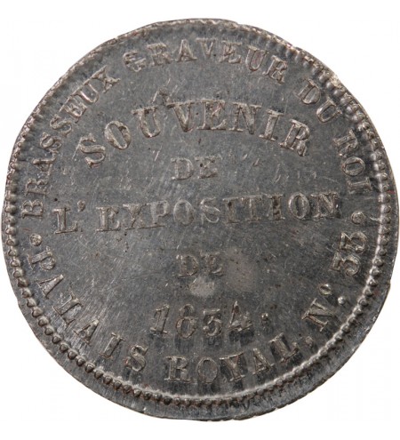 EXPOSITION DE 1834, GRAVEUR BRASSEUX – JETON ETAIN