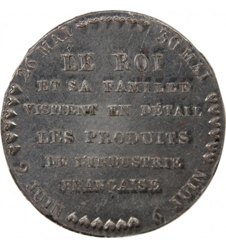 EXPOSITION DE 1834, GRAVEUR BRASSEUX – JETON ETAIN