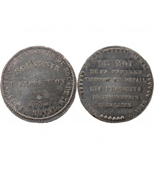 EXPOSITION DE 1834, GRAVEUR BRASSEUX – JETON ETAIN 2