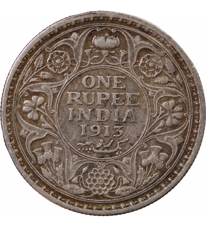 INDE, GEORGES V - RUPEE ARGENT 1913