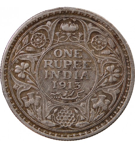 INDE, GEORGES V - RUPEE ARGENT 1913