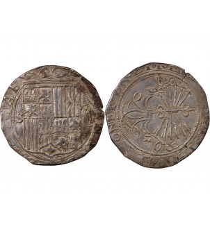 ESPAGNE, FERDINAND II ET ISABELLE - 4 REALES ARGENT 1497-1566 SEVILLE 2